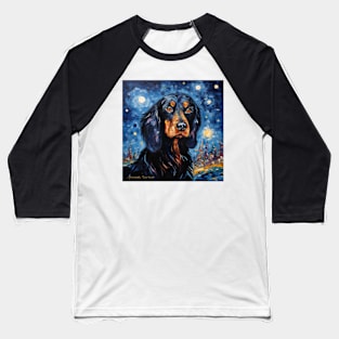 Gordon Setter Night Baseball T-Shirt